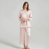 Silk Pajamas - V Neck Long Pants Elegant Loungewear - LANI SILK